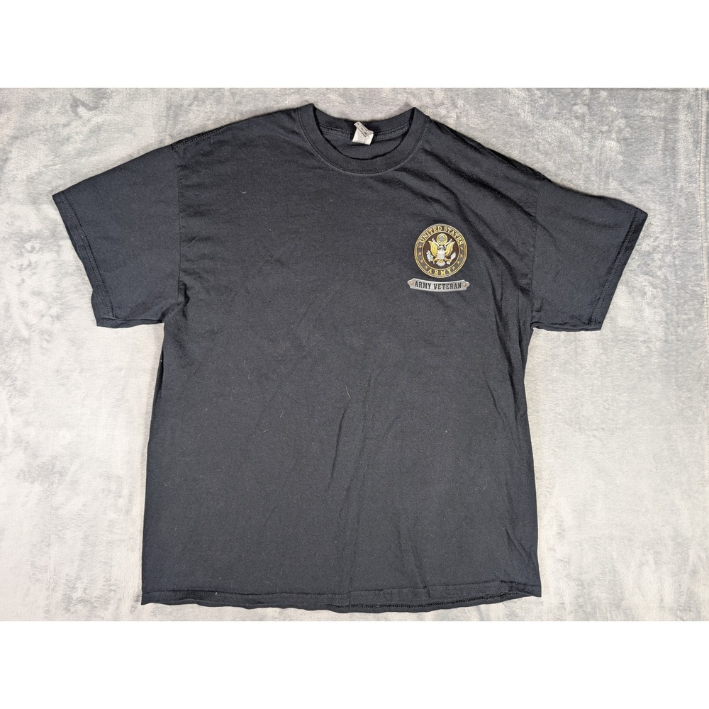 Gildan US Army Veteran Proud To Have Served Graphic T Shirt Mens XL Black Cotton